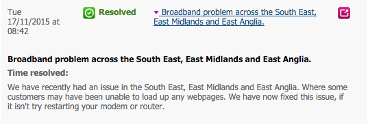 Finally got to see broadband status